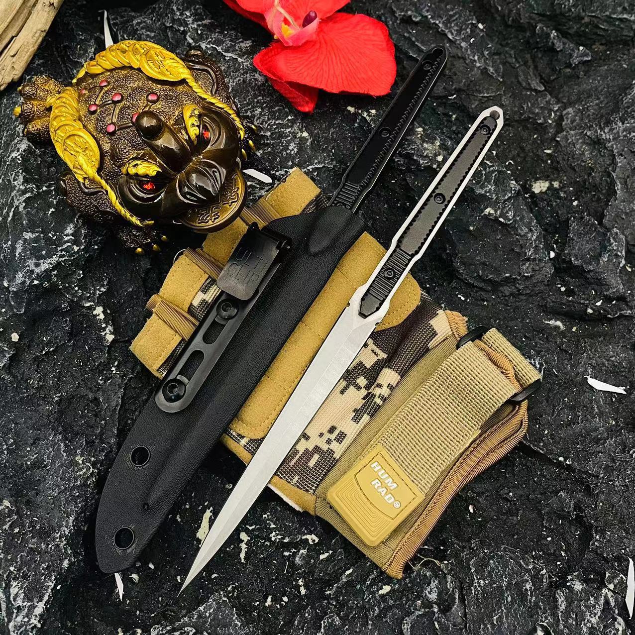 Compact Outdoor Tactical Knife with Sheath