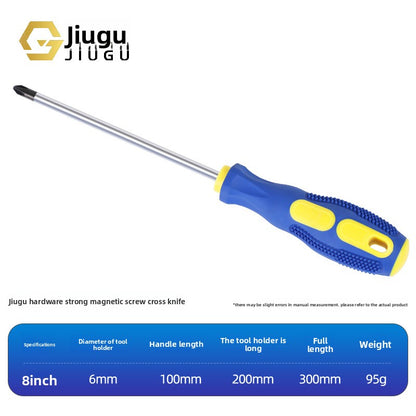 Strong magnetic cross screwdriver with massage handle