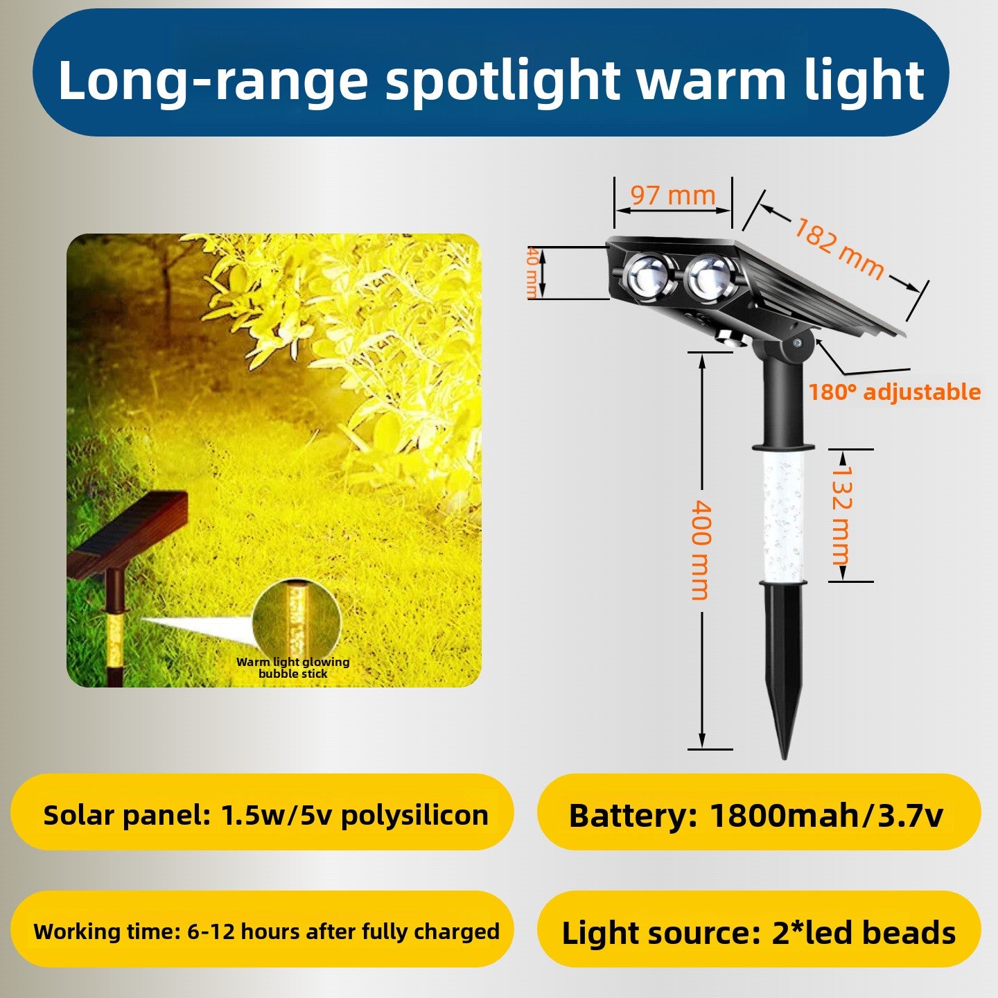 Solar Powered Color Changing Outdoor Lawn Light