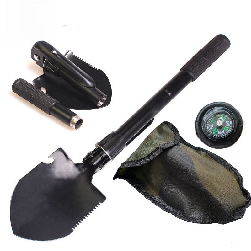 Multi-functional folding entrenching shovel