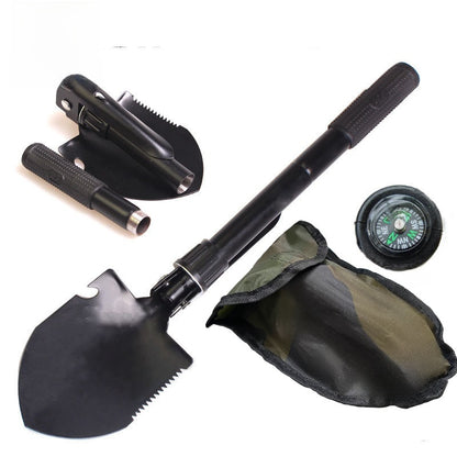 Multi-functional folding entrenching shovel