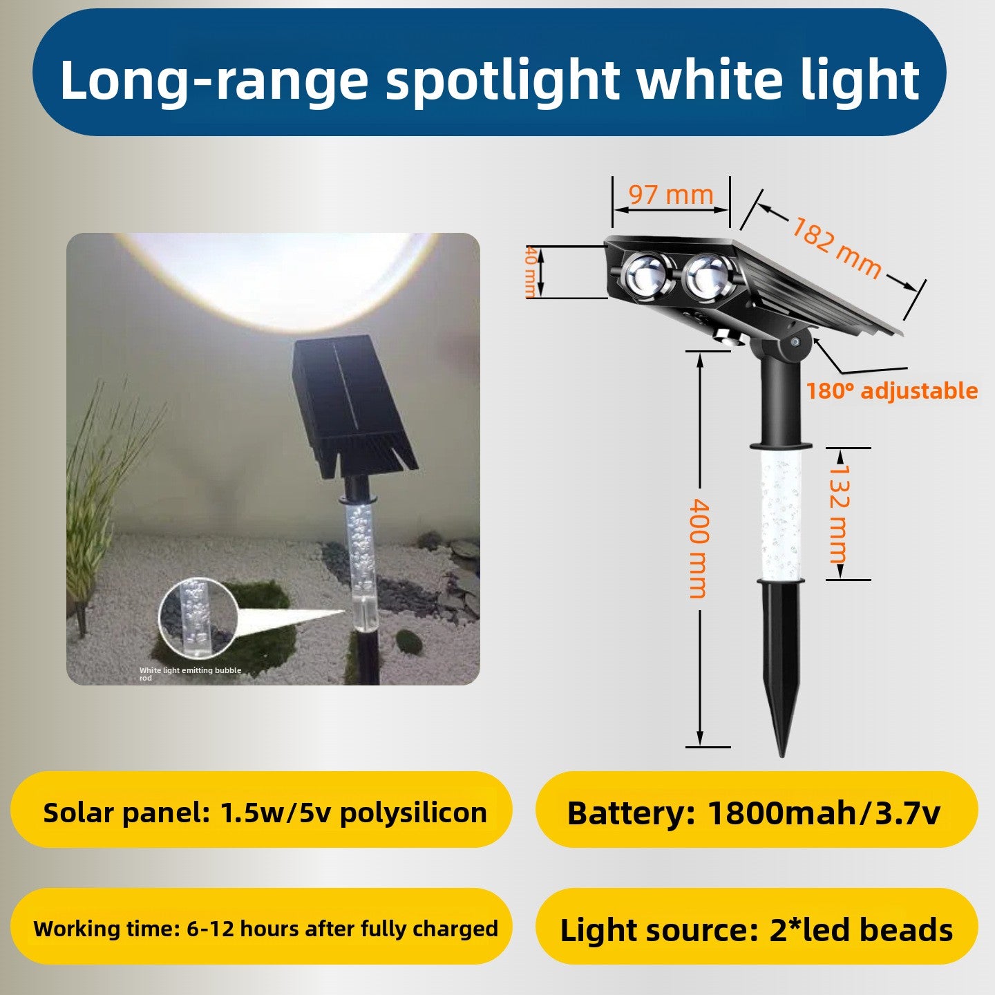 Solar Powered Color Changing Outdoor Lawn Light