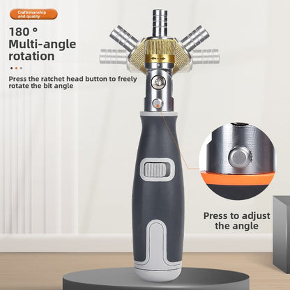 Household Portable 10-in-1 Hidden Bit Multi-Angle Ratchet Corner Screwdriver Set Multi-Functional Screwdriver