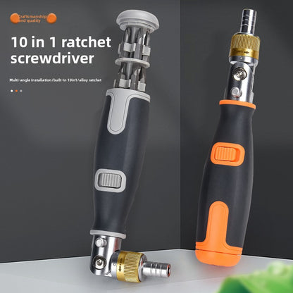 Household Portable 10-in-1 Hidden Bit Multi-Angle Ratchet Corner Screwdriver Set Multi-Functional Screwdriver