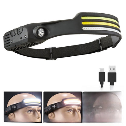 Silicone USB Rechargeable COB Headlight