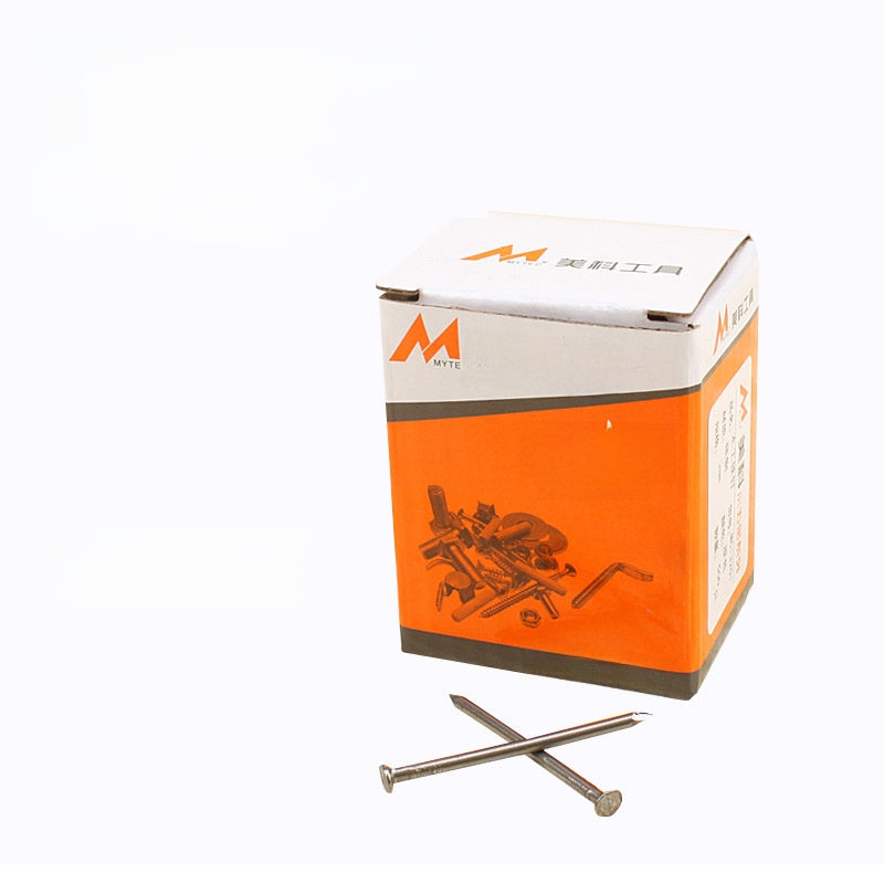 Fine iron nails for wood, long and made of solid wood board