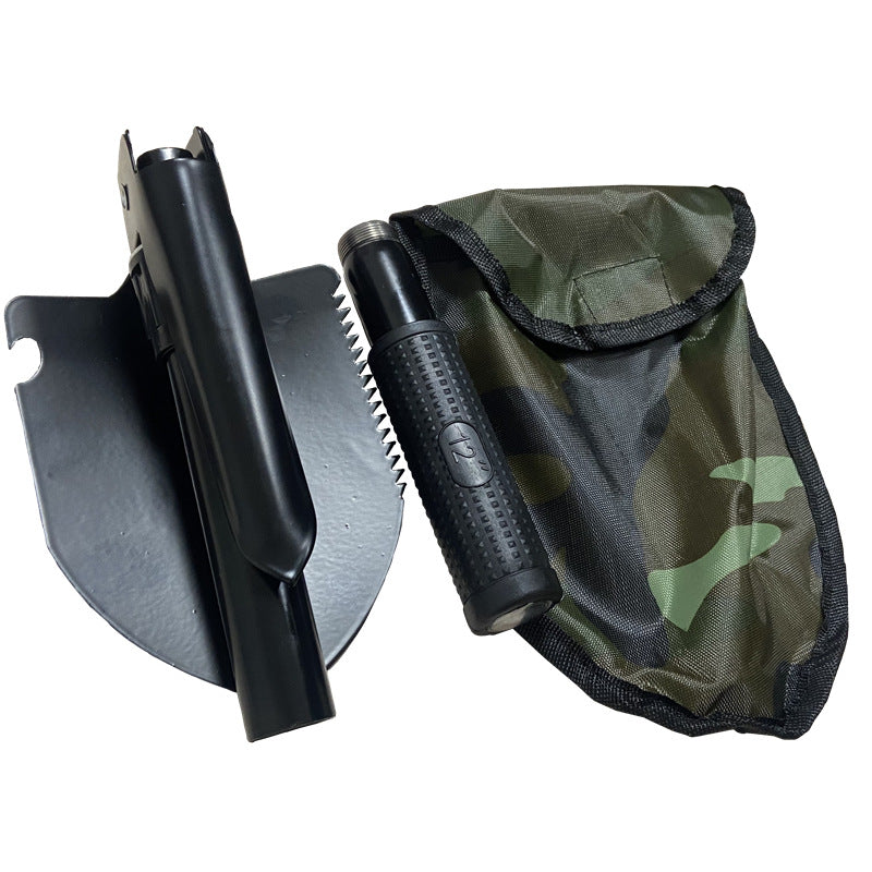 Multi-functional folding entrenching shovel