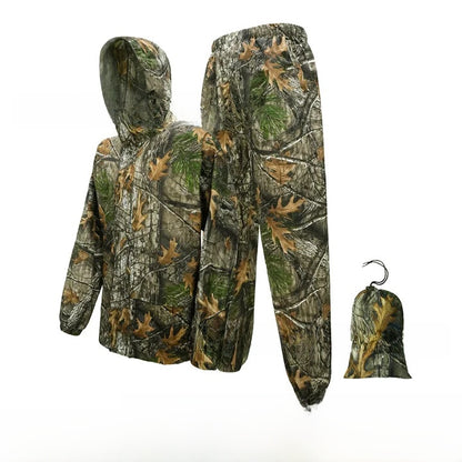 Camouflage raincoat and rain pants