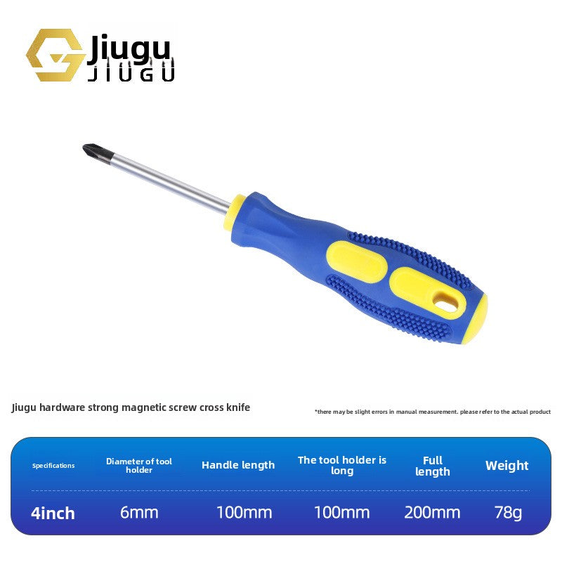 Strong magnetic cross screwdriver with massage handle
